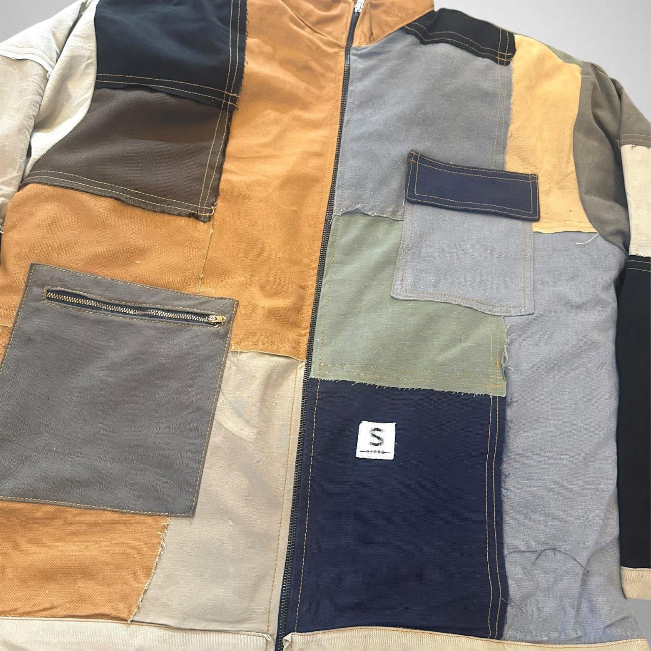 Vintage Reworked Patchwork Jacket – South Street Retro Style | Upcycled 90s Streetwear Fashion