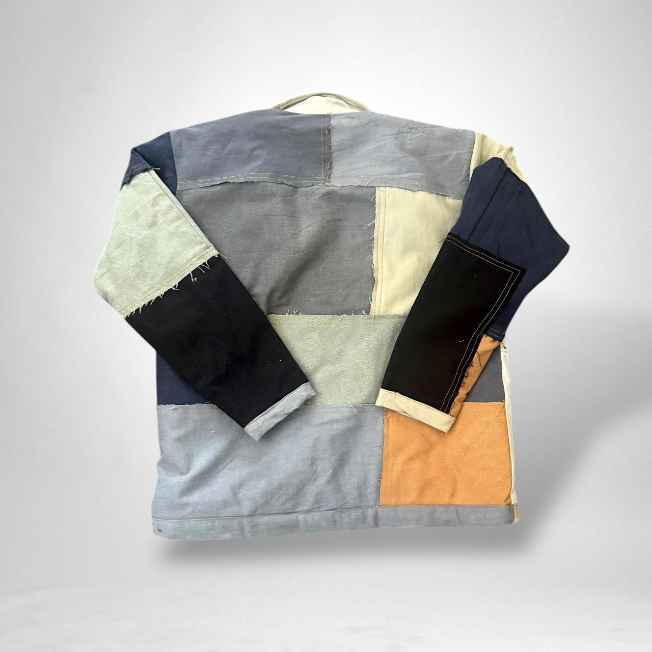 Reworked Patchwork South Street Retro Jacket – Upcycled Vintage 90s Streetwear Essential