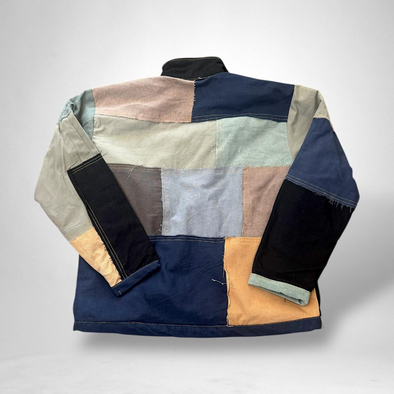South Street Retro Reworked Patchwork Jacket – Vintage 90s Upcycled Streetwear Fashion
