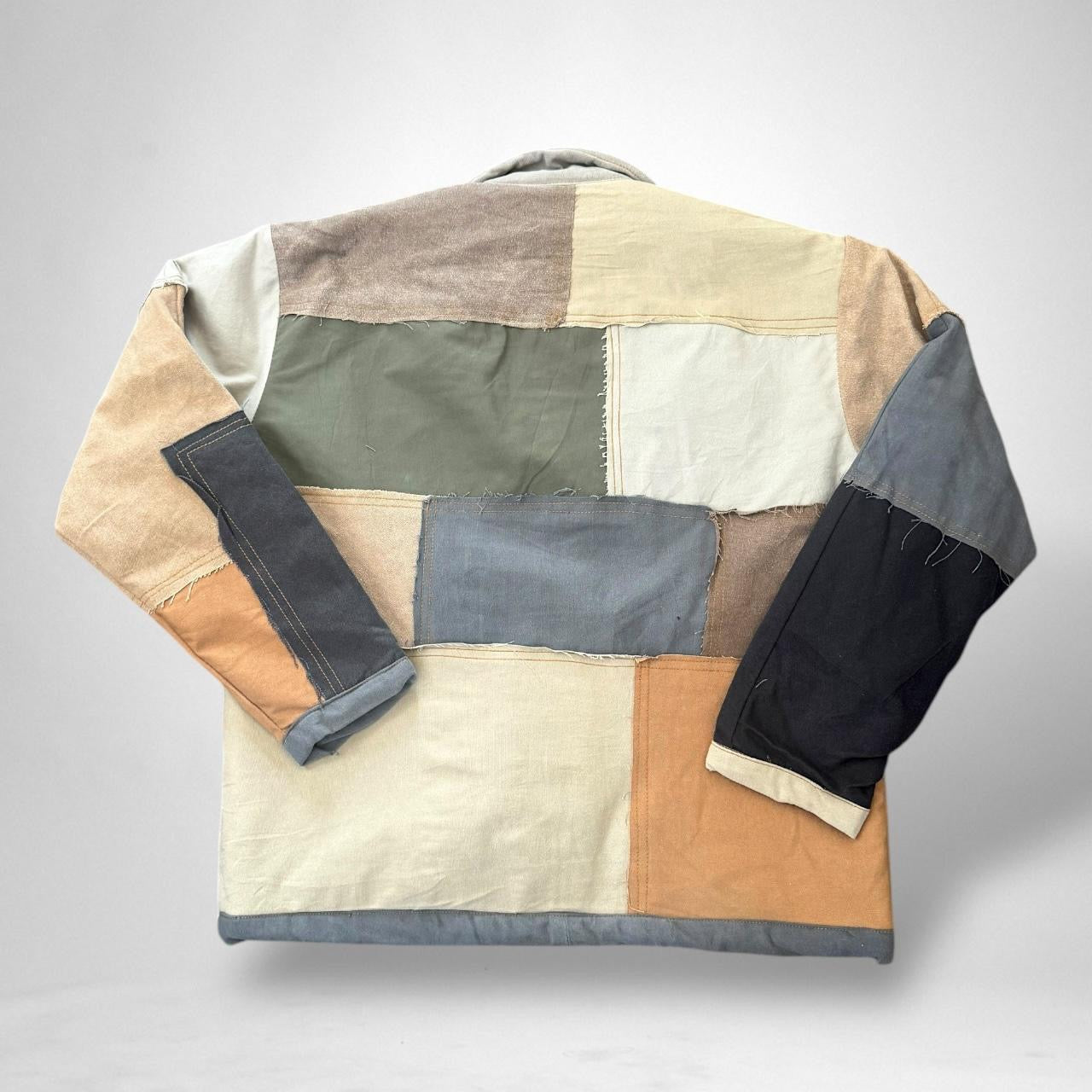 Upcycled Patchwork South Street Retro Jacket – Vintage 90s Reworked Streetwear Piece