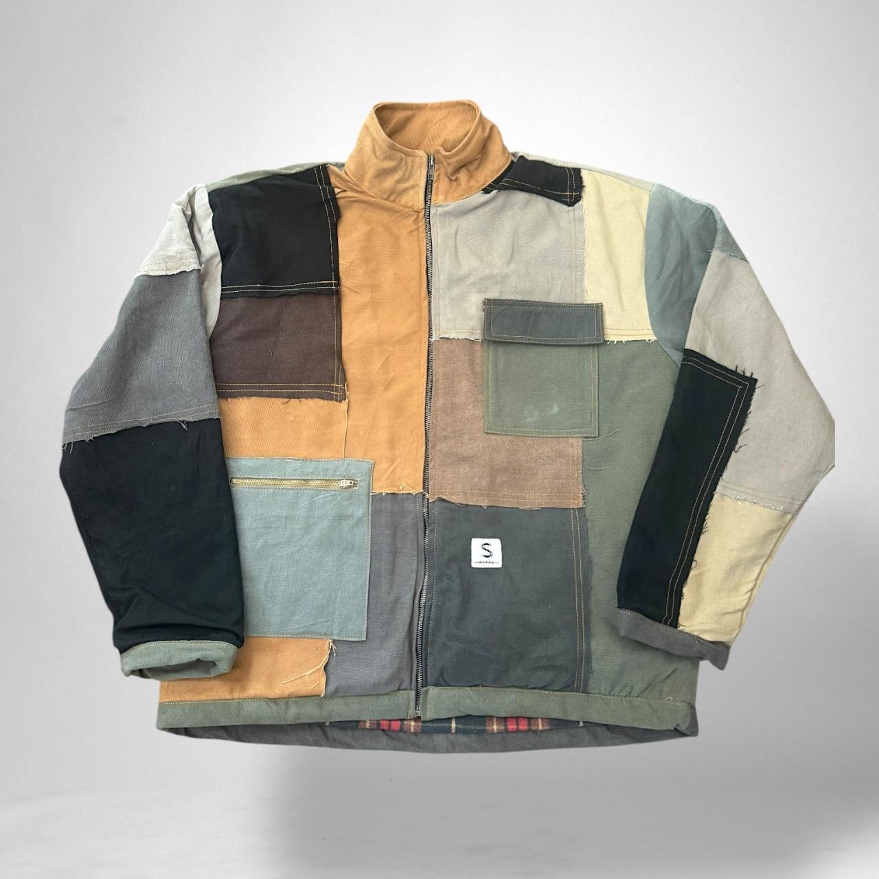 Retro Patchwork Reworked Jacket – South Street Vintage 90s Upcycled Streetwear