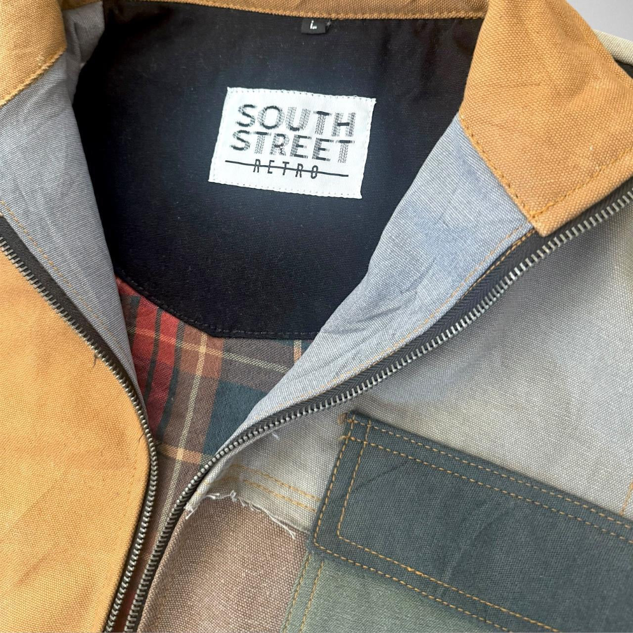 Retro Patchwork Reworked Jacket – South Street Vintage 90s Upcycled Streetwear