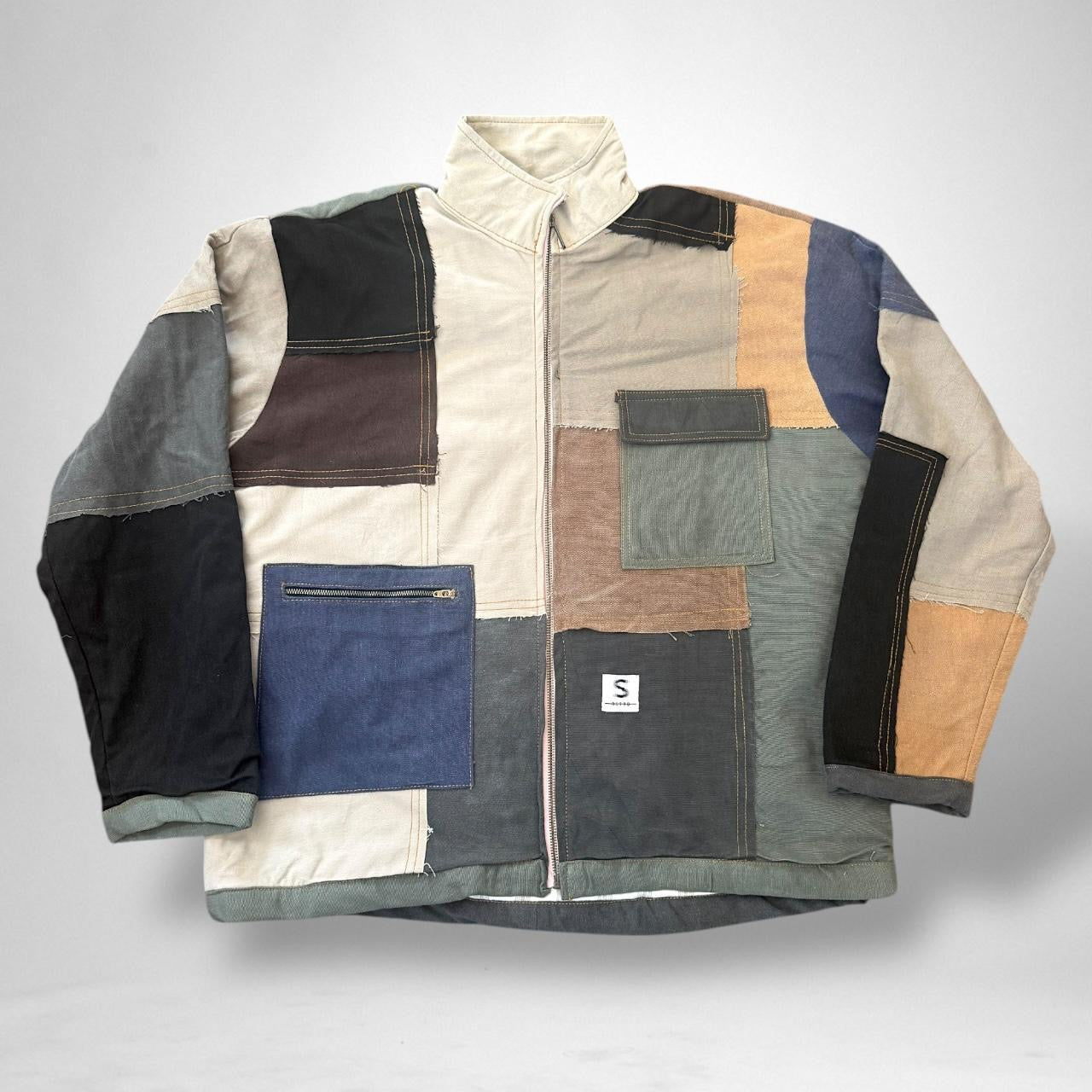 Unique Reworked Patchwork Jacket – South Street Retro Vintage 90s Upcycled Streetwear