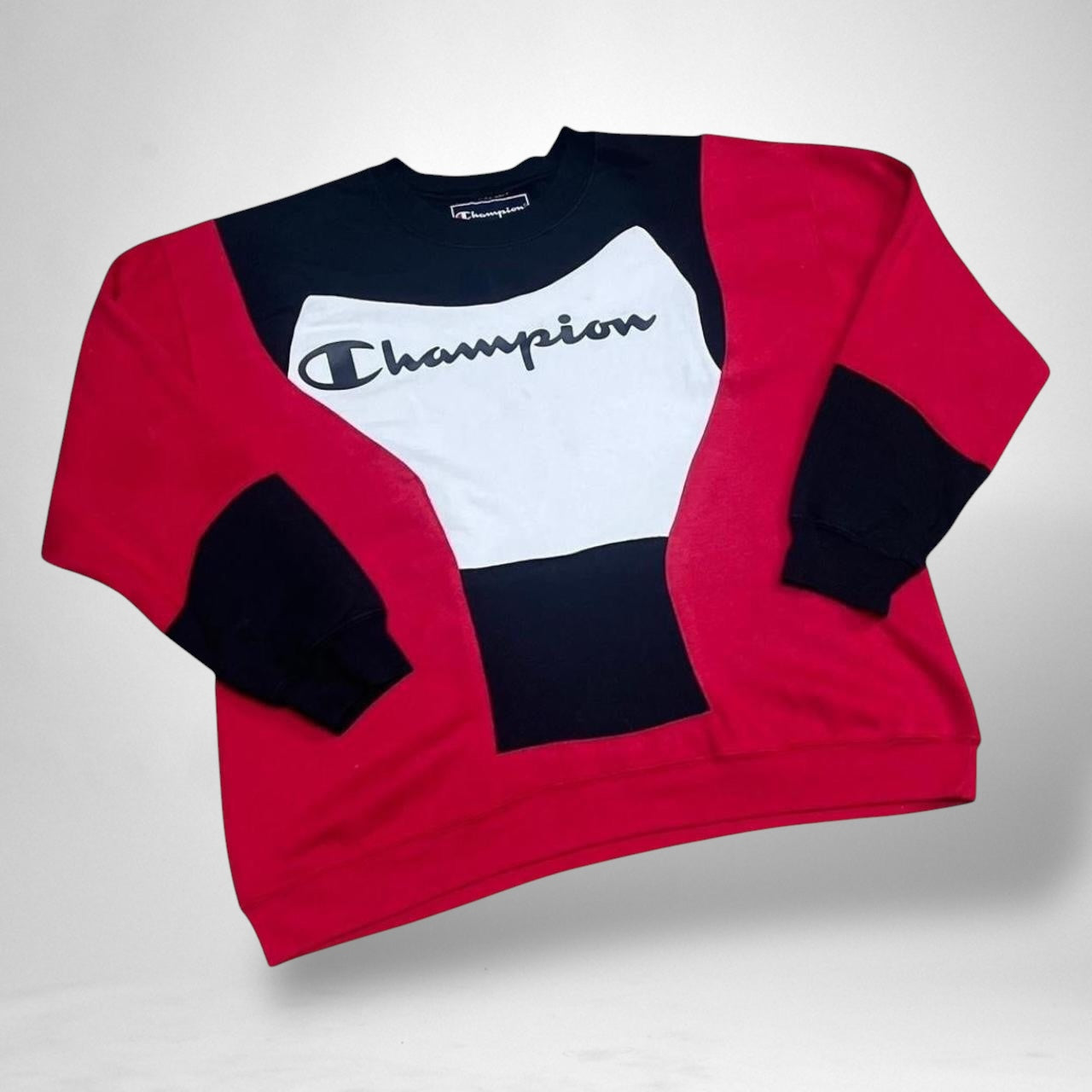 Reworked Champion Jumper – Red, Black & White - South Street Retro Ltd