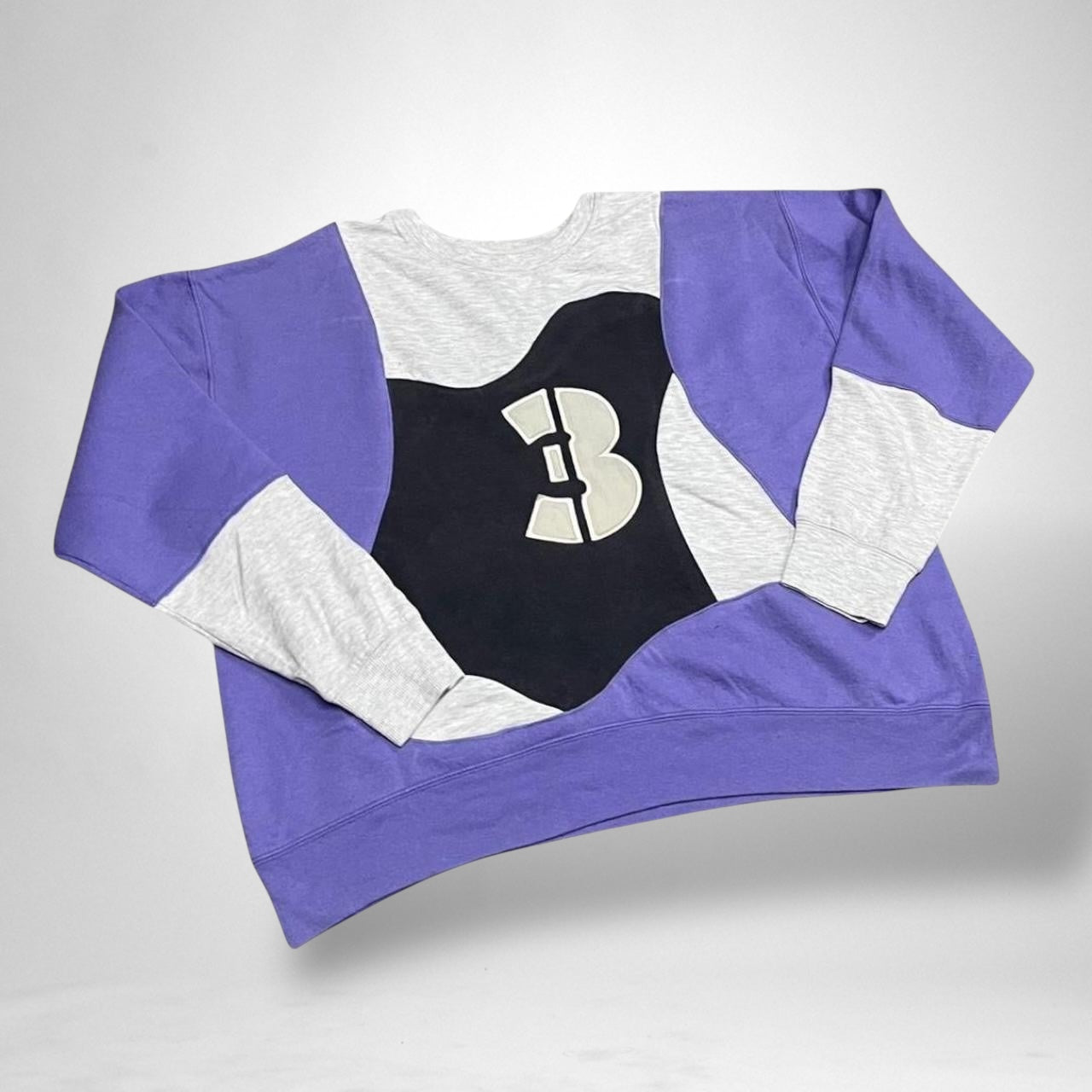 Reworked Adidas Jumper – Purple, Black & Grey - South Street Retro Ltd