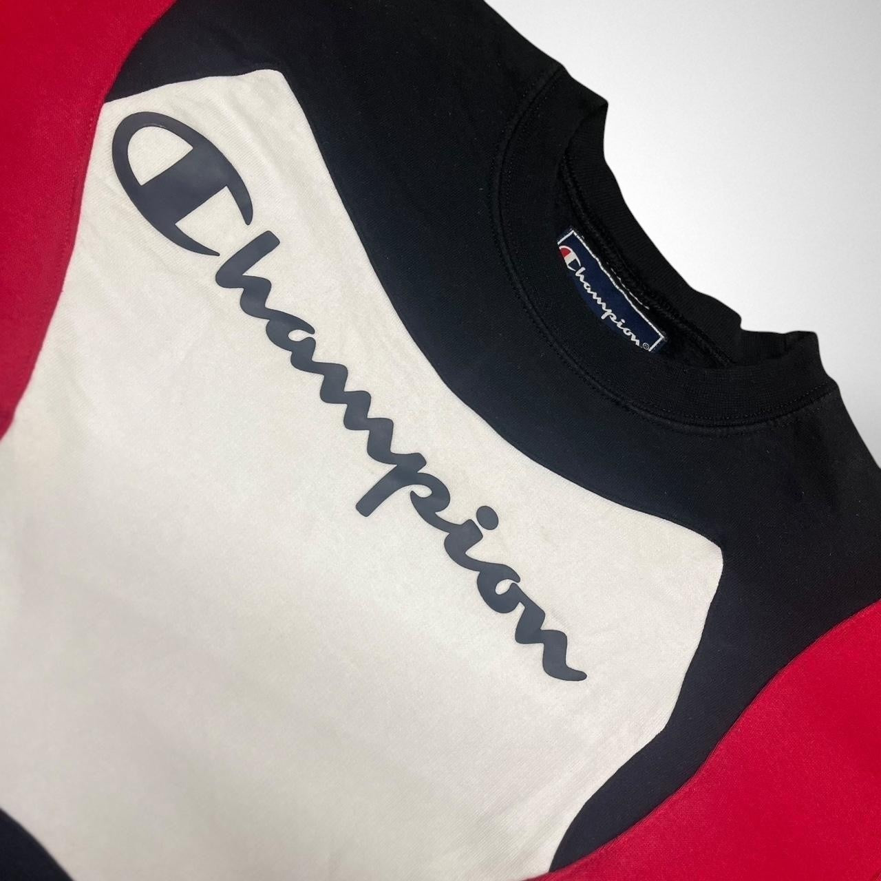 Reworked Champion Jumper – Red, Black & White - South Street Retro Ltd
