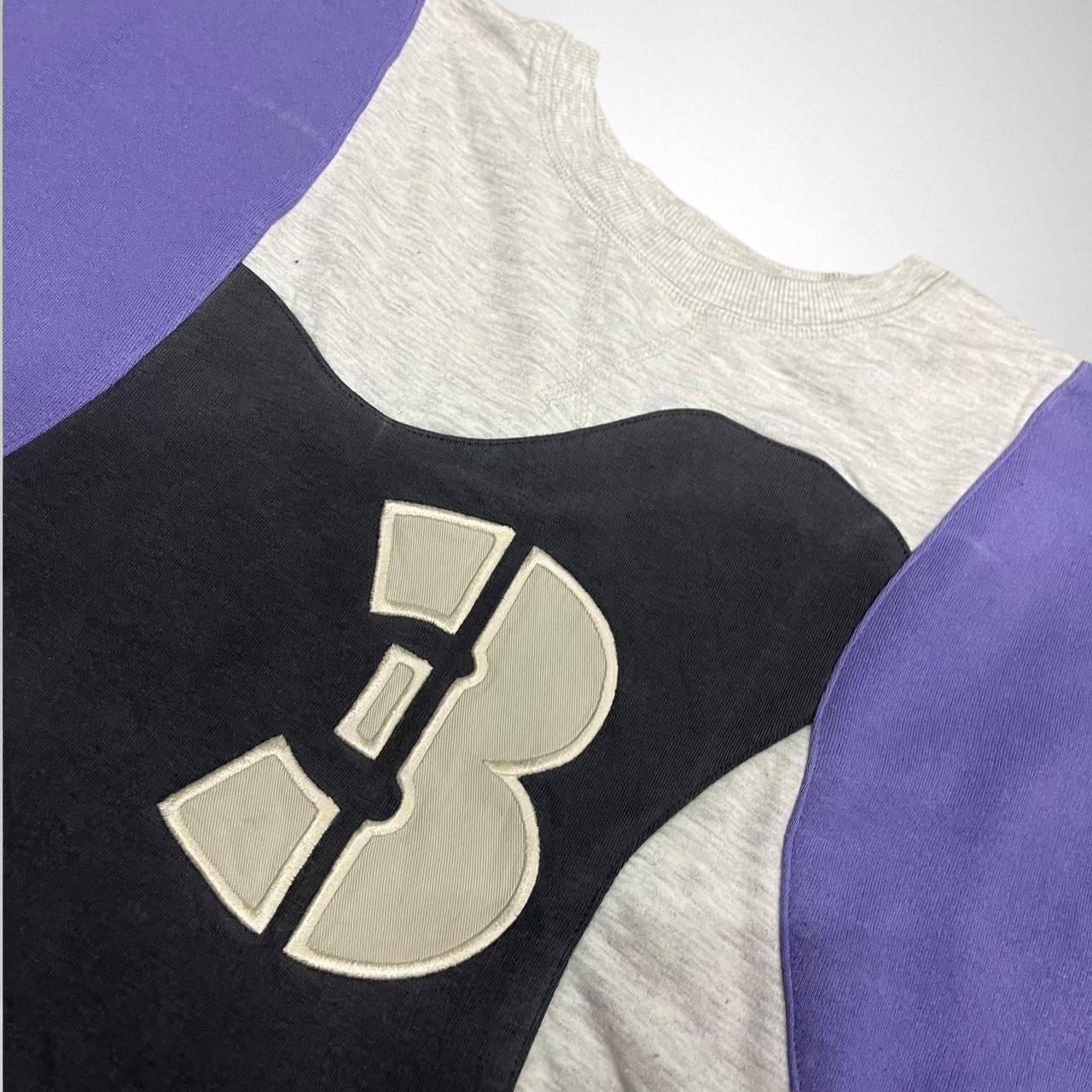 Reworked Adidas Jumper – Purple, Black & Grey - South Street Retro Ltd