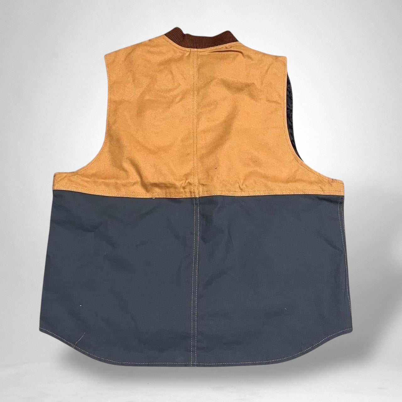 Reworked Carhartt Vest Jacket – Brown, White & Grey Patchwork - South Street Retro Ltd