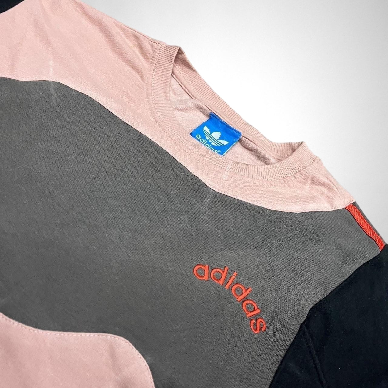 Reworked Adidas Jumper – Pink, Black & Grey - South Street Retro Ltd