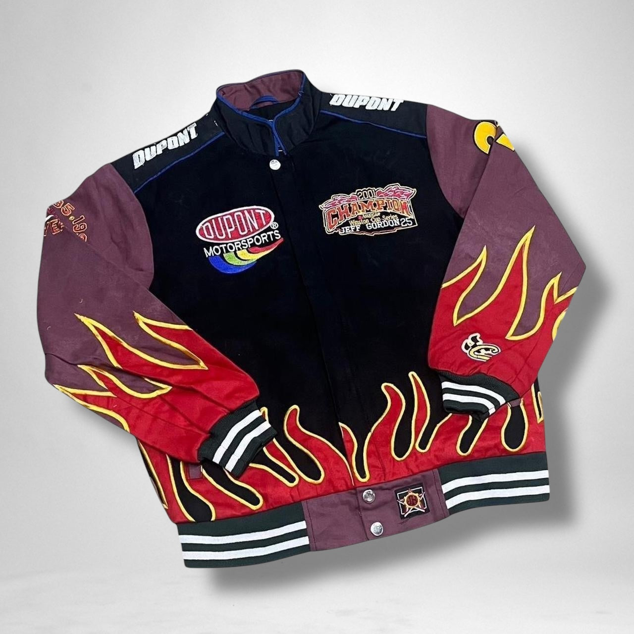 Vintage Deadstock Black & Purple Racing Jacket – Retro Moto Style, Unworn 90s Streetwear Gem