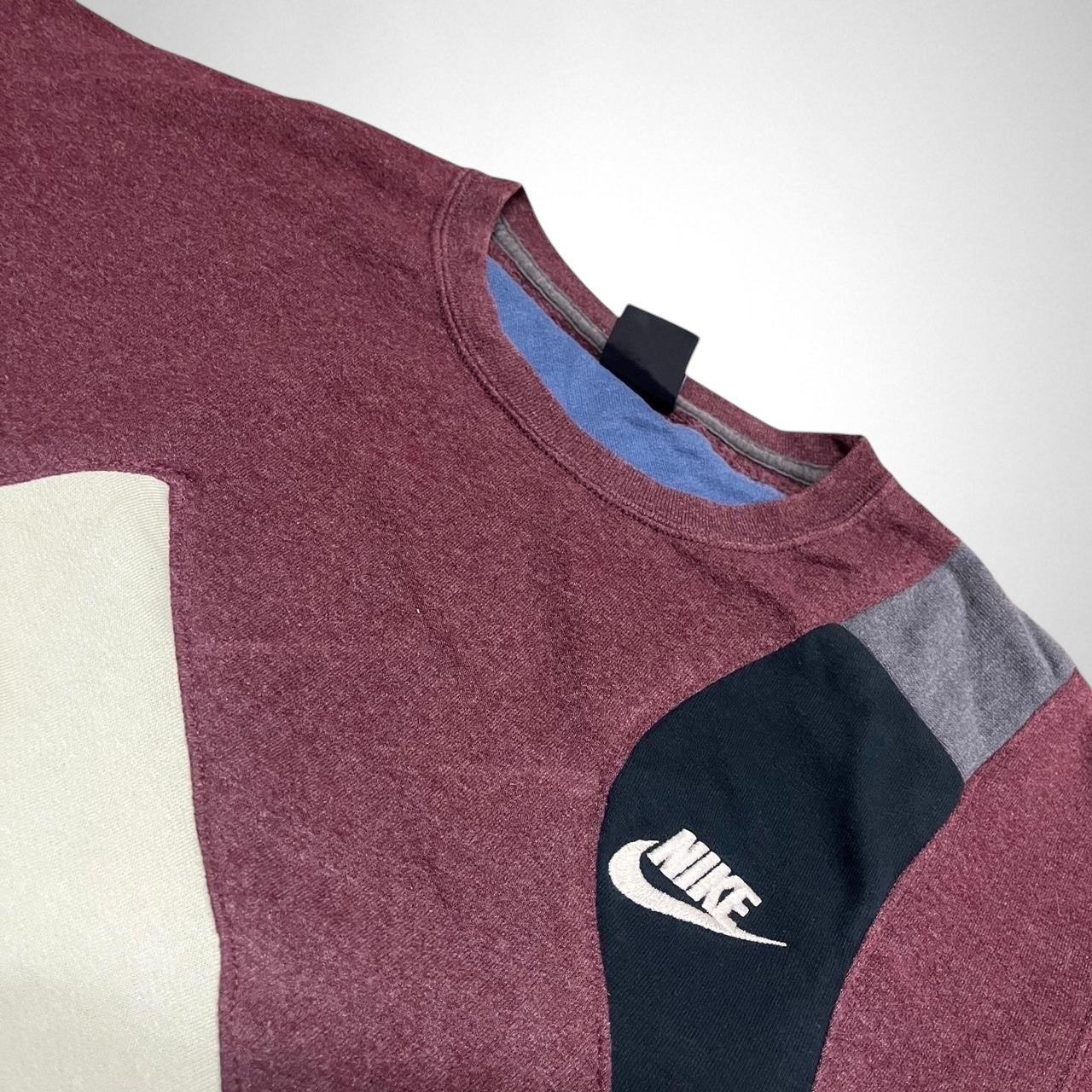 Reworked Nike Jumper – Burgundy, Black & White - South Street Retro Ltd
