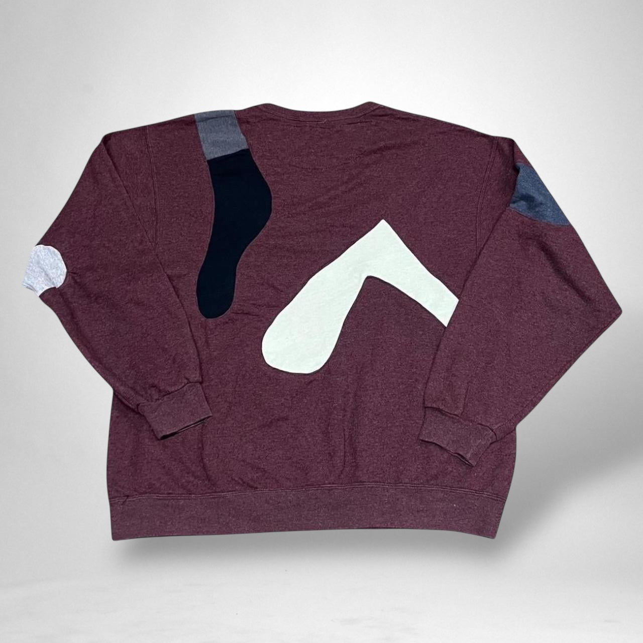 Reworked Nike Jumper – Burgundy, Black & White - South Street Retro Ltd
