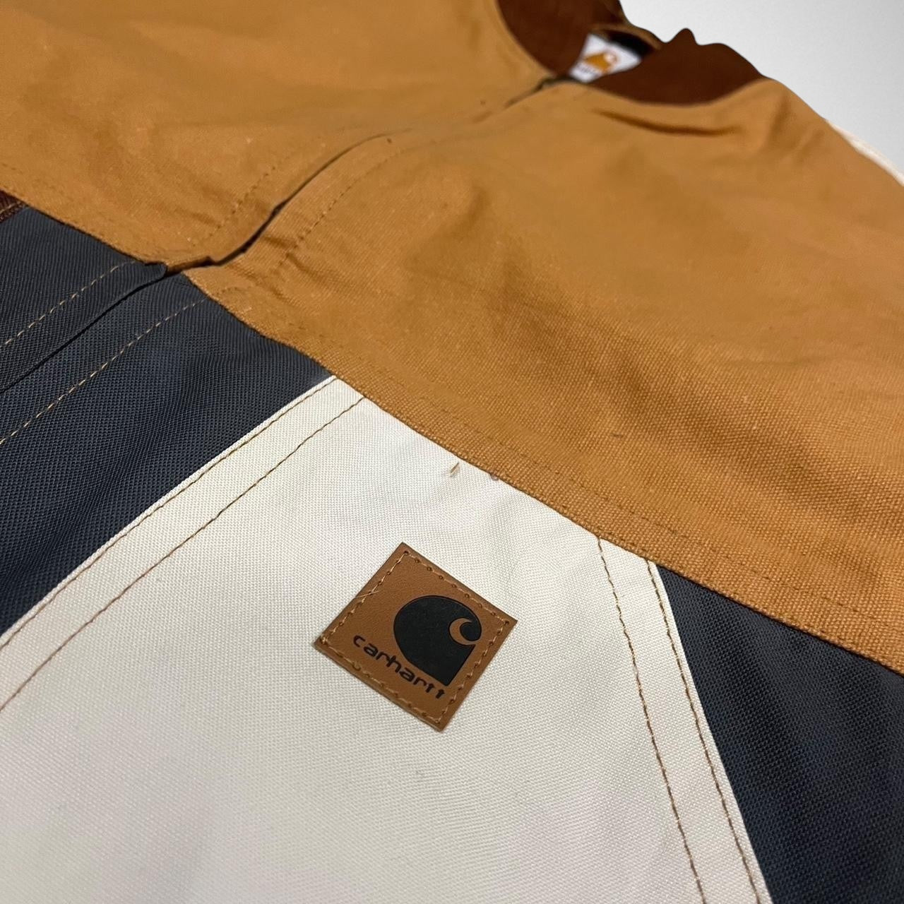 Reworked Carhartt Vest Jacket – Vintage Brown & White - South Street Retro Ltd