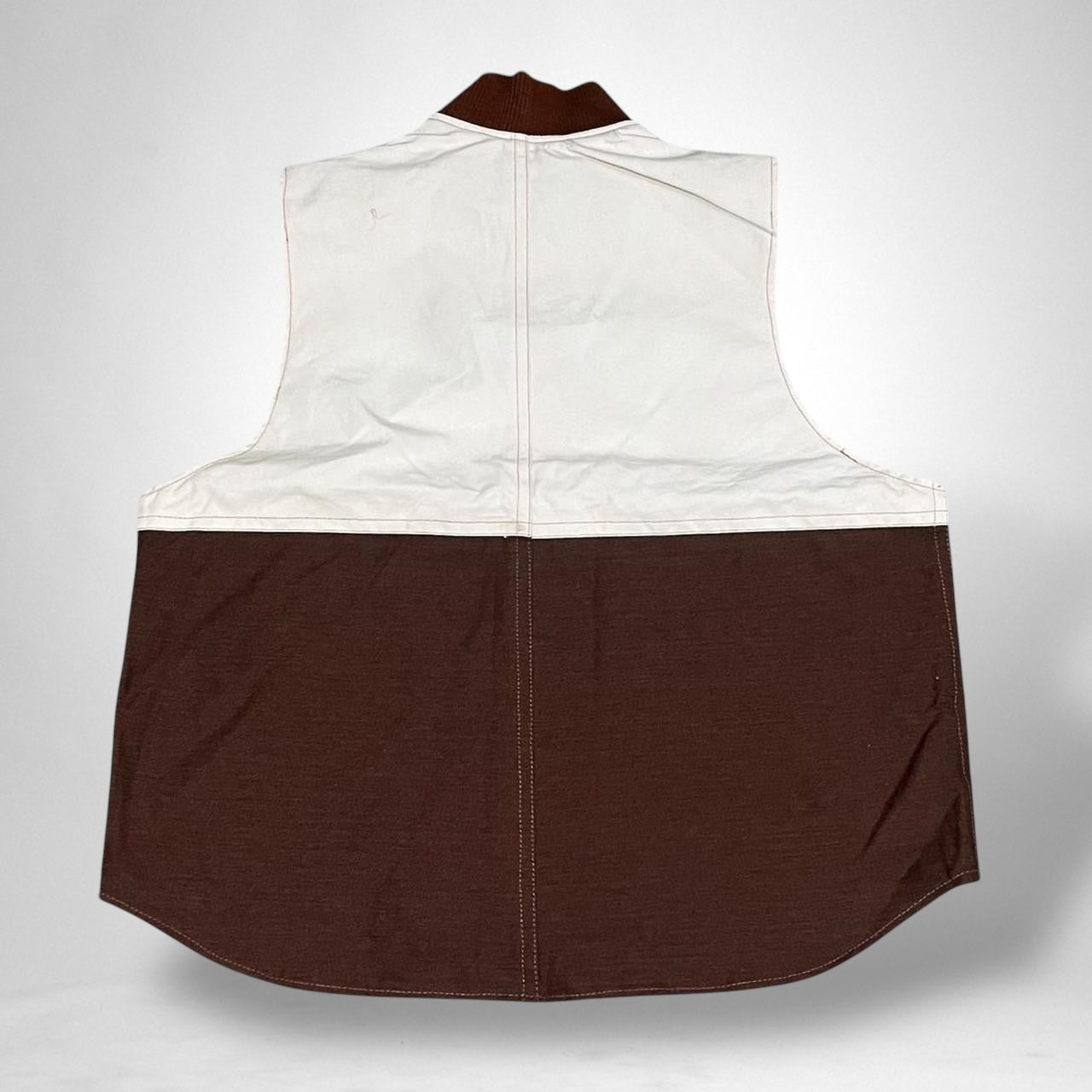 Reworked Carhartt Vest Jacket – Vintage Brown & White - South Street Retro Ltd