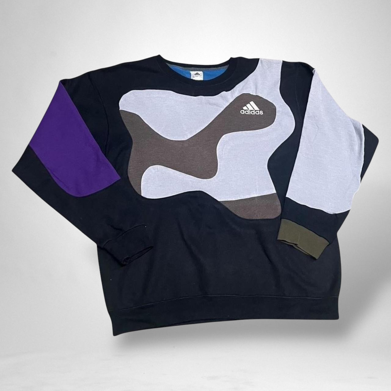 Reworked Adidas Jumper – Black & Grey - South Street Retro Ltd