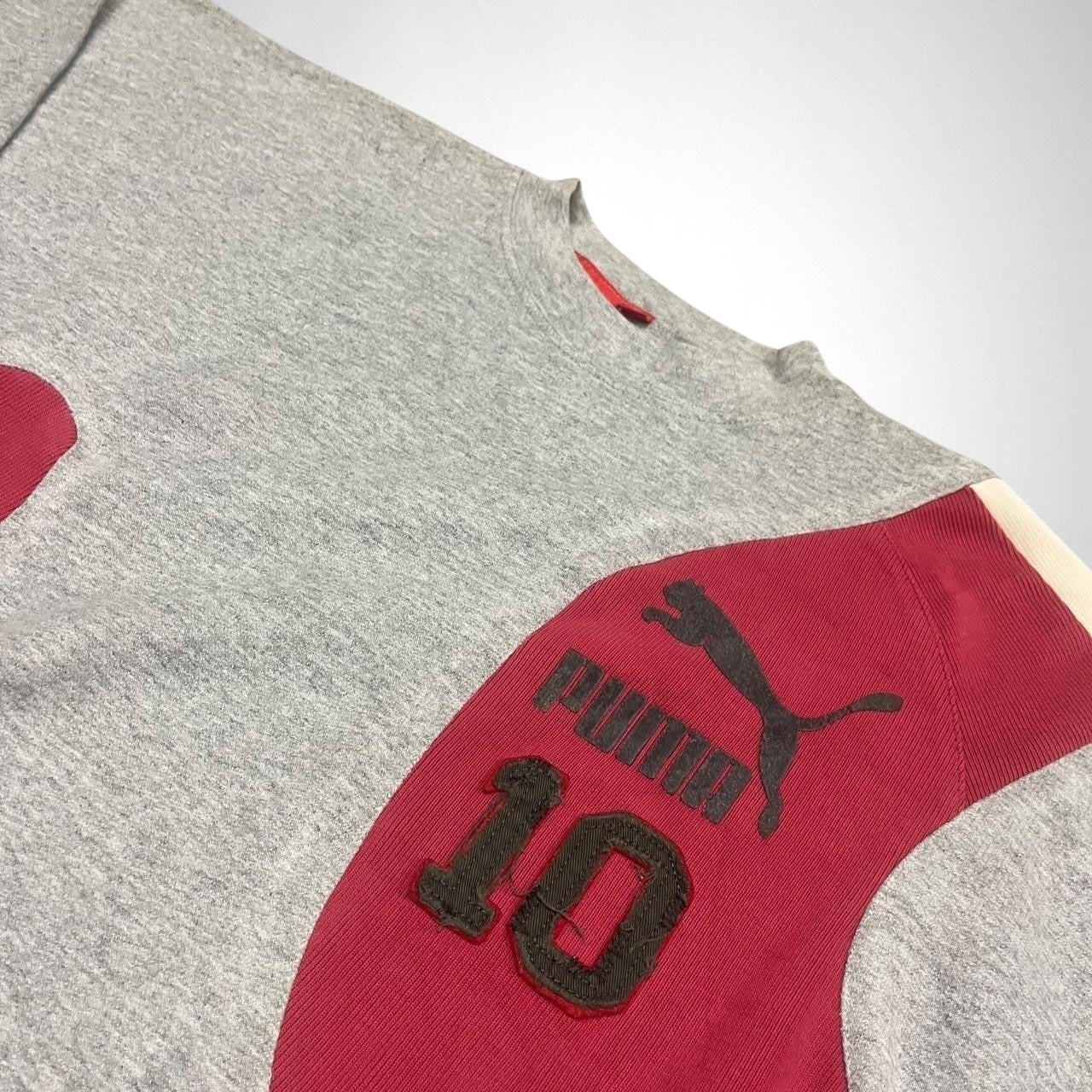 Reworked Grey and Red Puma Jumper - South Street Retro Ltd