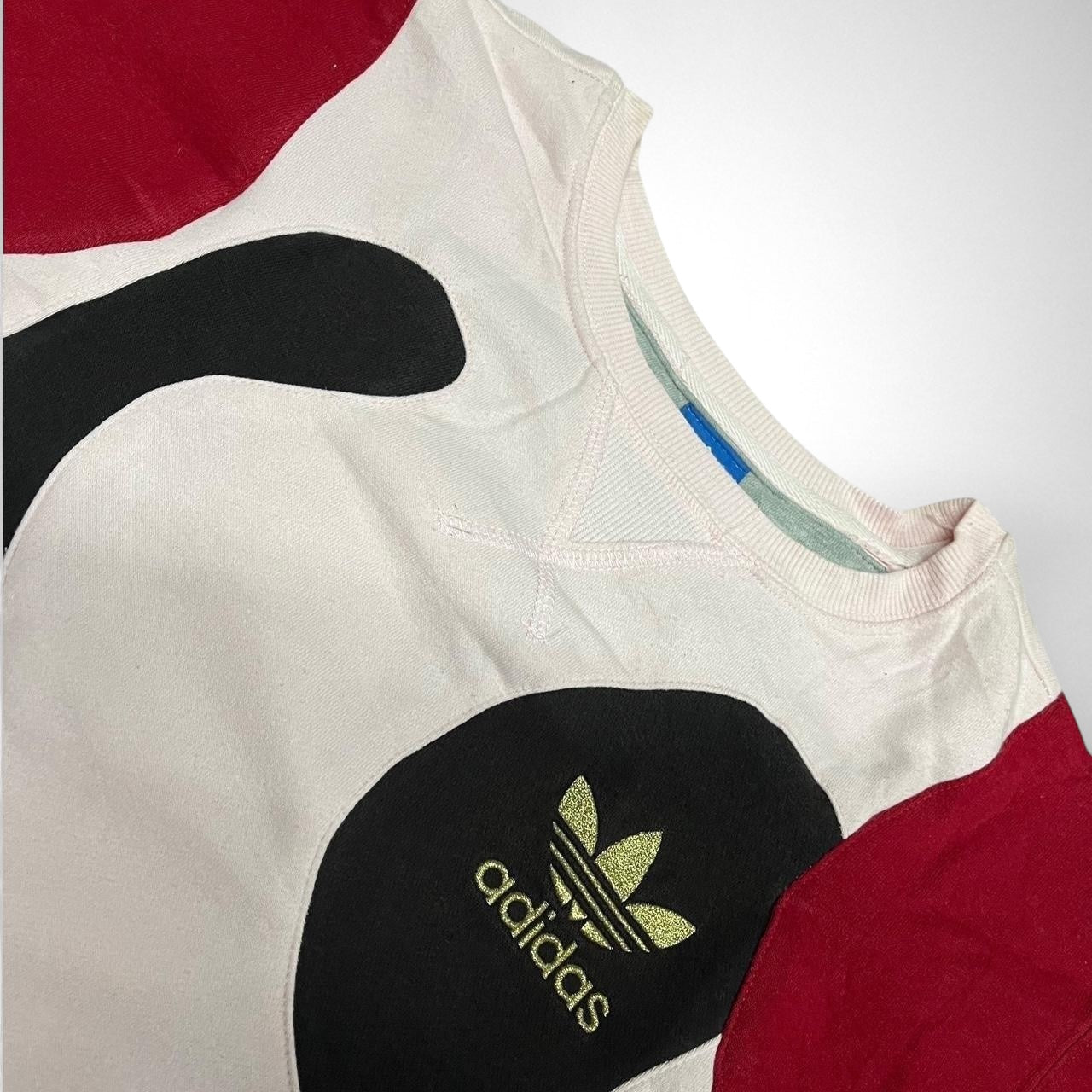 Reworked Adidas Jumper – Red, Black & White - South Street Retro Ltd