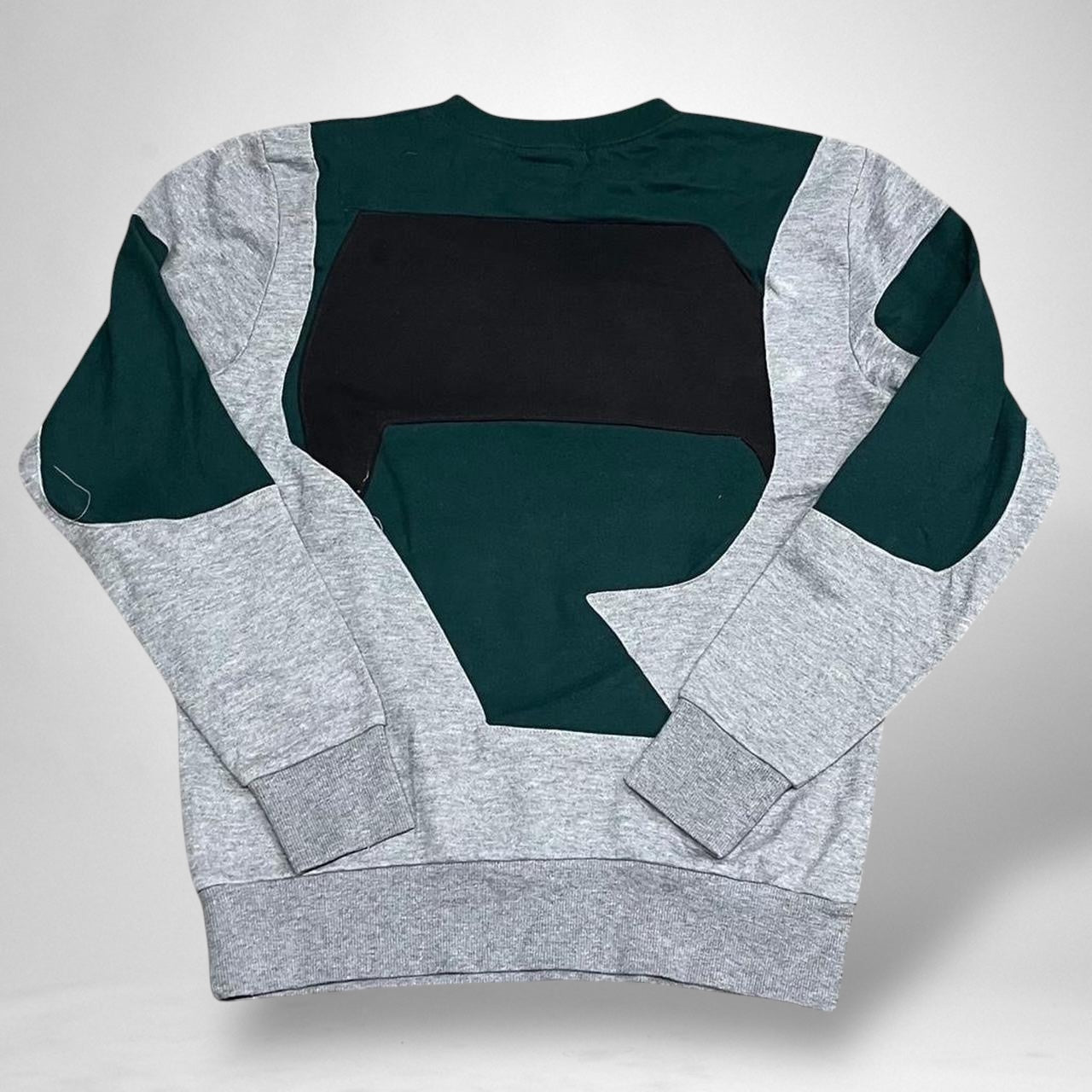 Puma Men’s Grey and Dark Green Reworked Jumper - South Street Retro Ltd