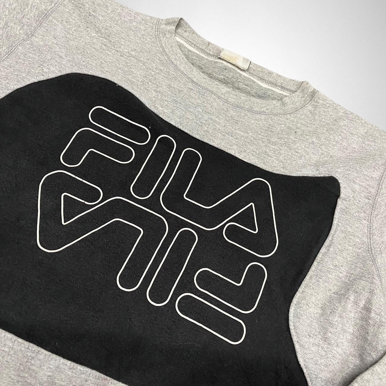 Reworked Fila Jumper - Black & Grey - South Street Retro Ltd