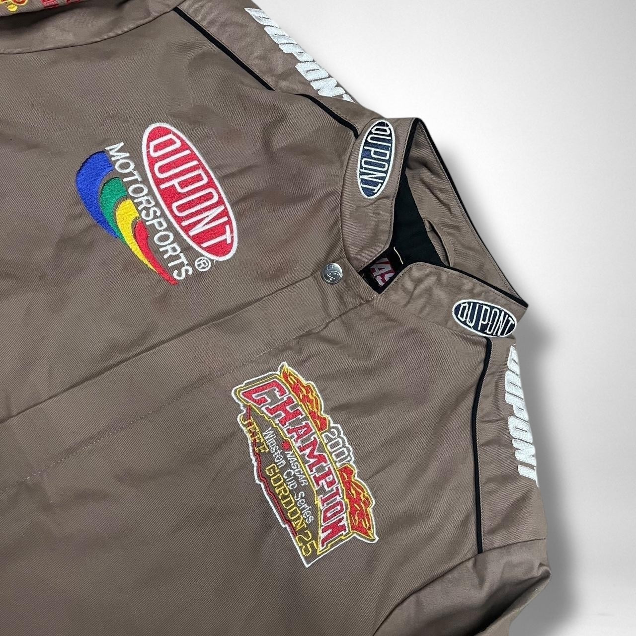 Deadstock Vintage Racing Jacket Grey & Red – Retro Moto Bomber Streetwear Style