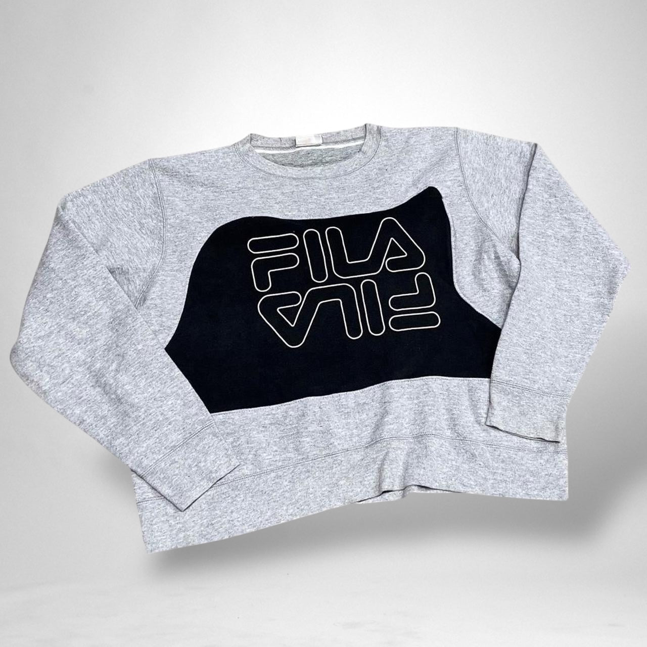 Reworked Fila Jumper - Black & Grey - South Street Retro Ltd
