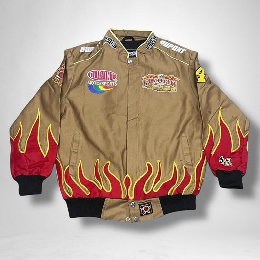 Vintage Deadstock Brown & Red Racing Jacket – Retro Motorsport Style Streetwear