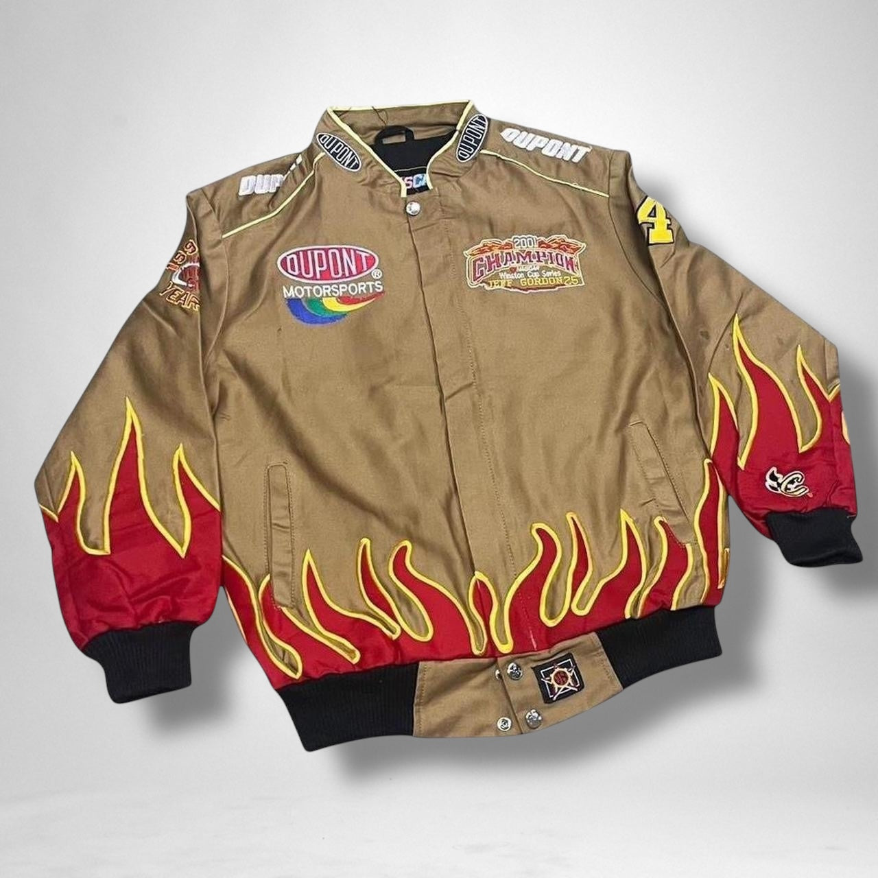 Vintage Deadstock Brown & Red Racing Jacket – Retro Motorsport Style Streetwear