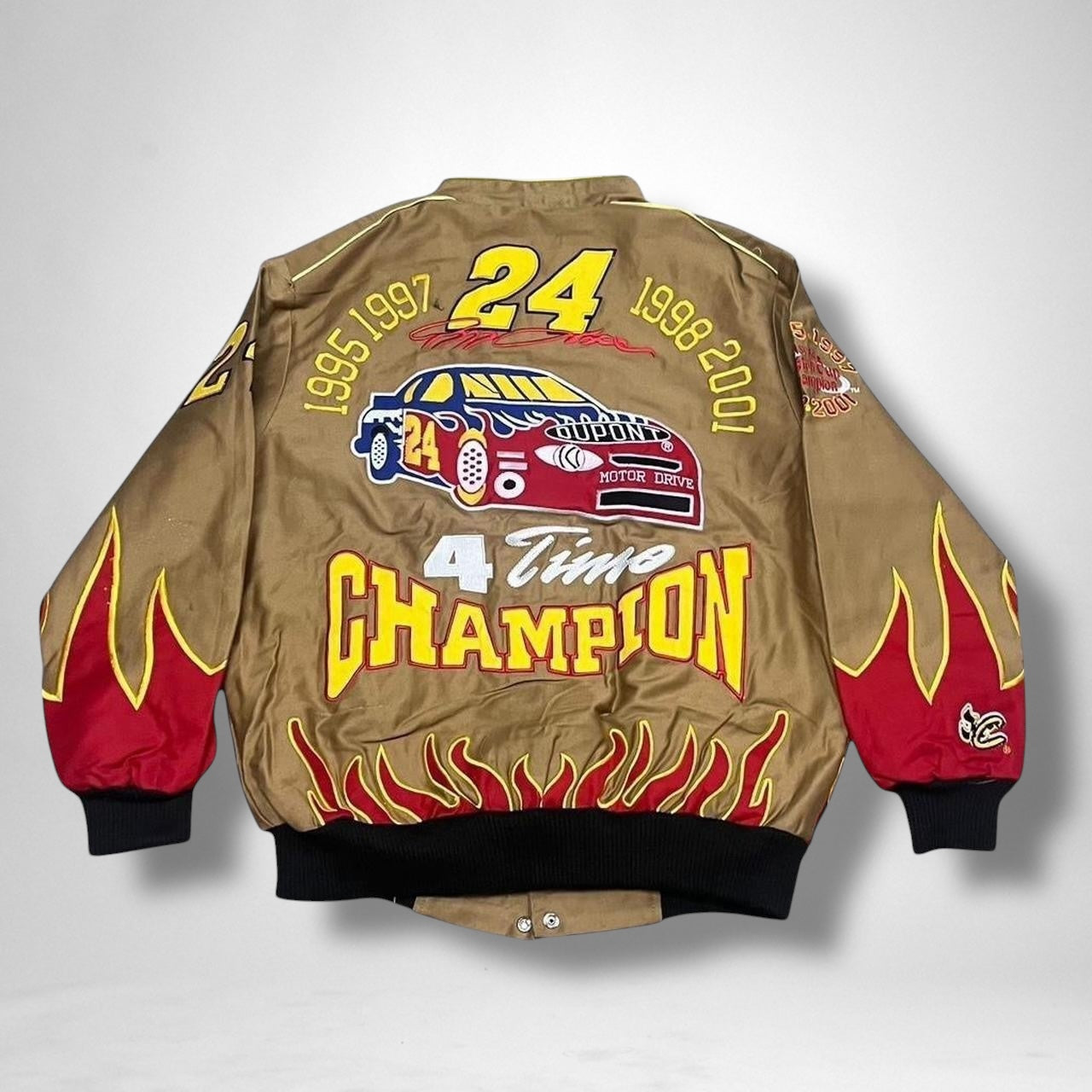Vintage Deadstock Brown & Red Racing Jacket – Retro Motorsport Style Streetwear