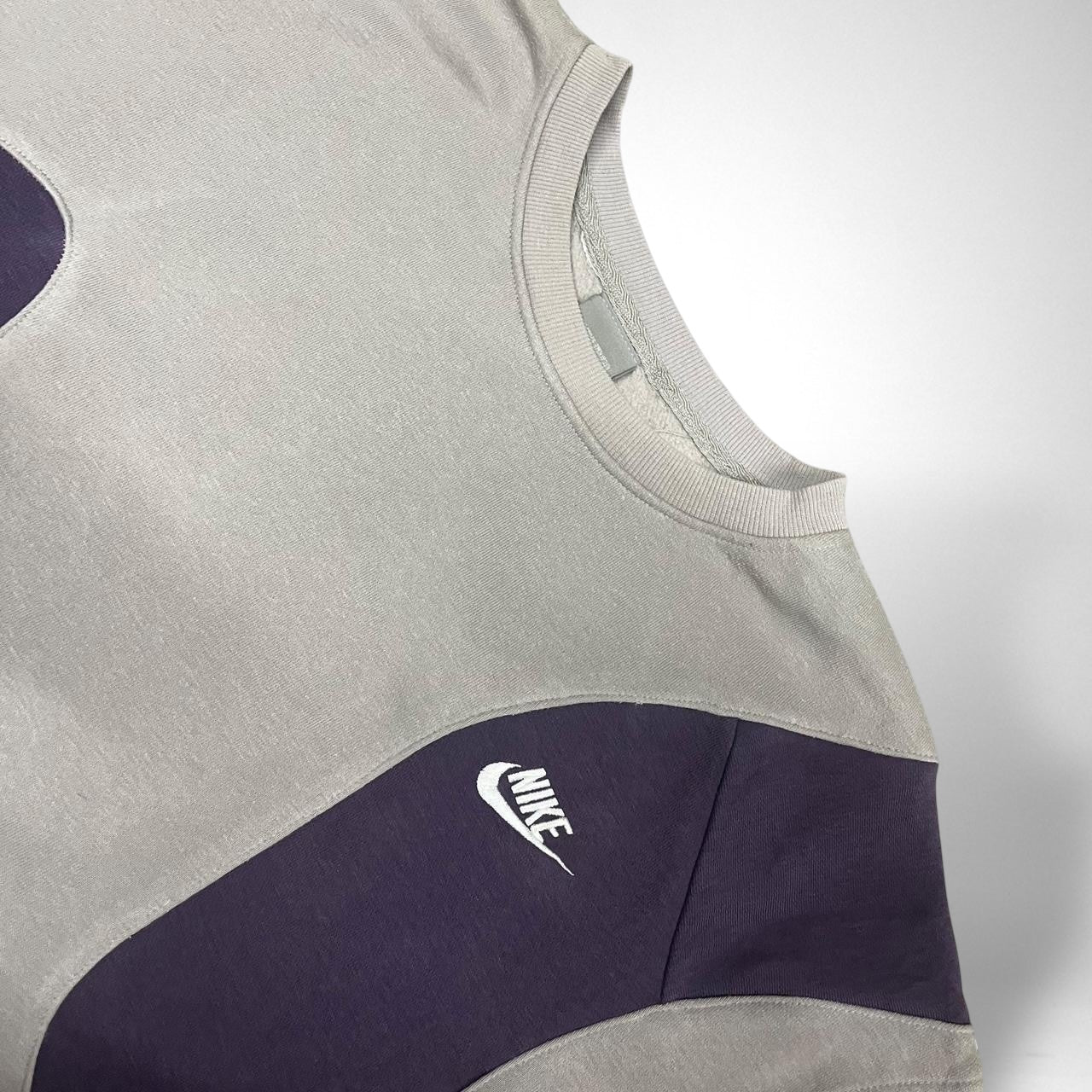 Reworked Nike Jumper – Grey & Navy - South Street Retro Ltd