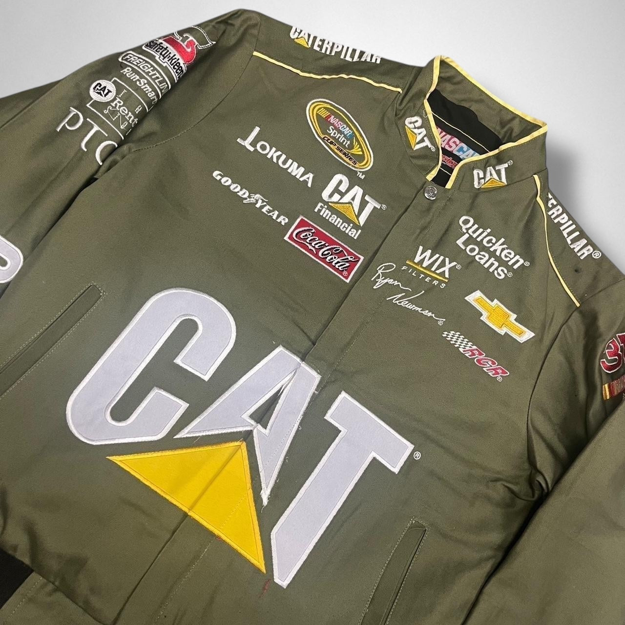 Vintage Deadstock Khaki Green Racing Jacket – Retro Motorsport Style Bomber
