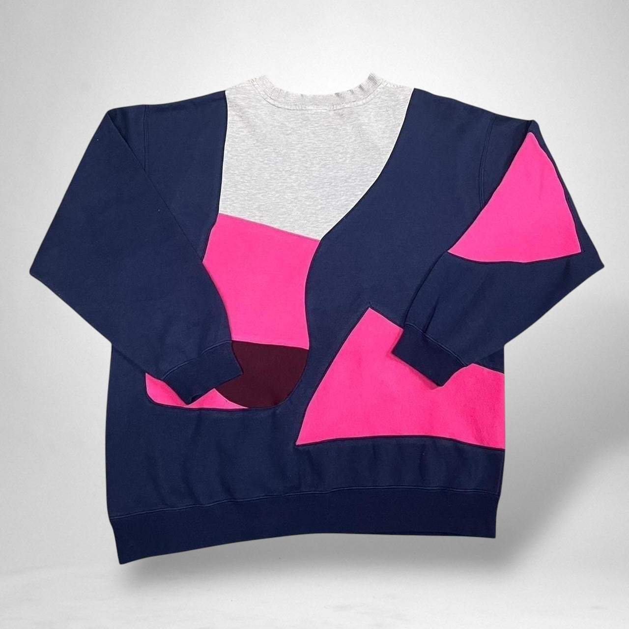 Reworked Champion Jumper – Pink, Grey & Navy - South Street Retro Ltd