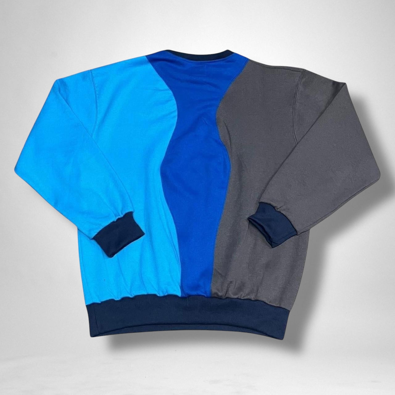 Reworked Nike Jumper in Blue & Grey | Vintage Patchwork Sweatshirt