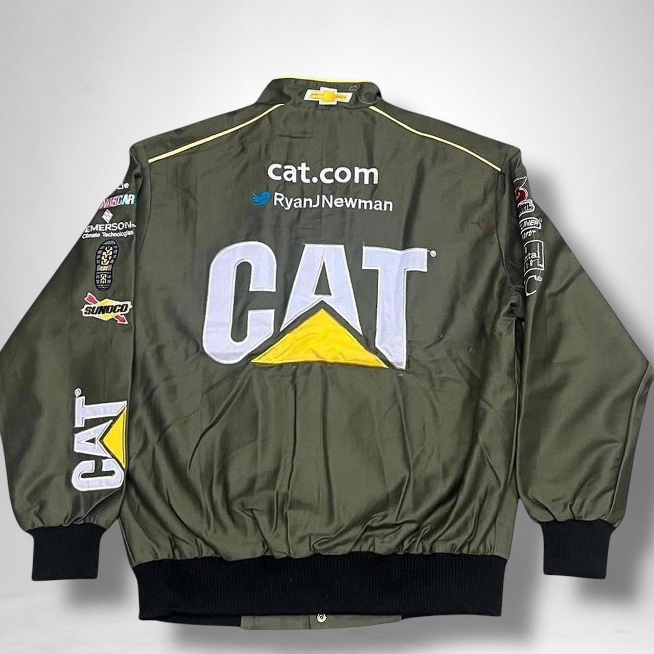 Vintage Deadstock Khaki Green Racing Jacket – Retro Motorsport Style Bomber