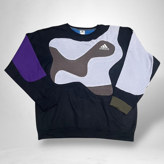 Reworked Adidas Jumper – Black & Grey - South Street Retro Ltd
