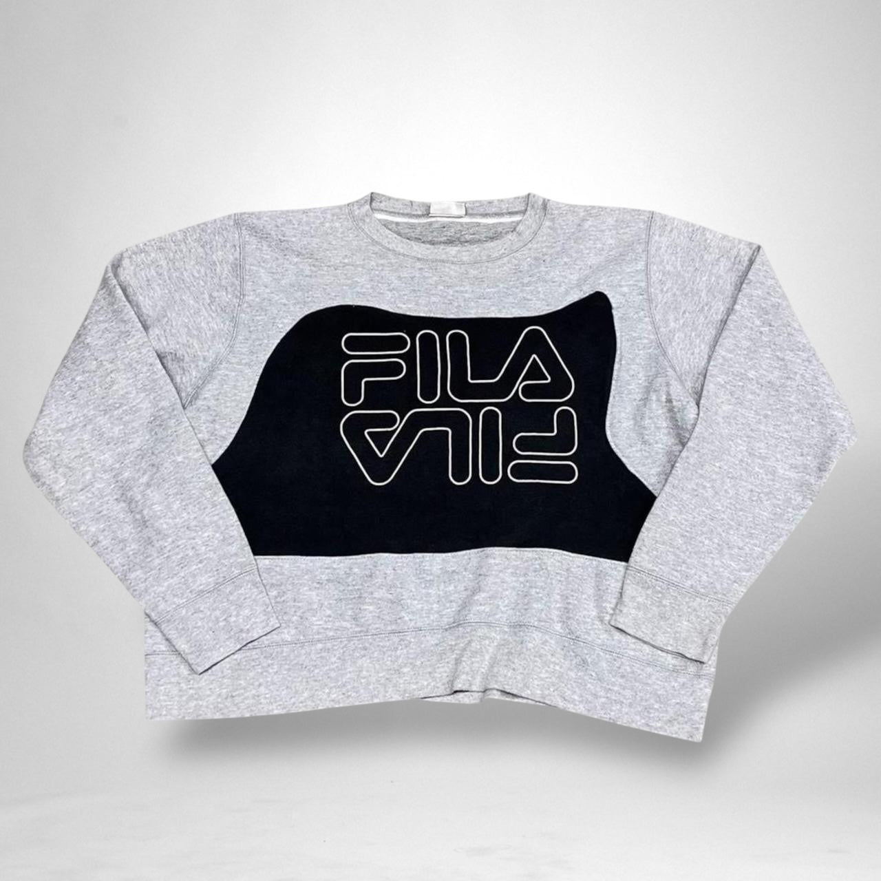 Reworked Fila Jumper - Black & Grey - South Street Retro Ltd