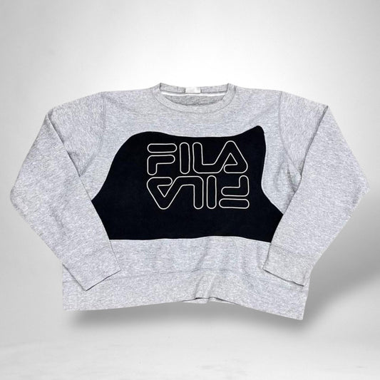Reworked Fila Jumper - Black & Grey - South Street Retro Ltd