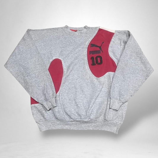 Reworked Grey and Red Puma Jumper - South Street Retro Ltd