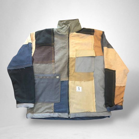 Reworked South Street retro jacket featuring vintage 90s streetwear style with upcycled materials and unique design