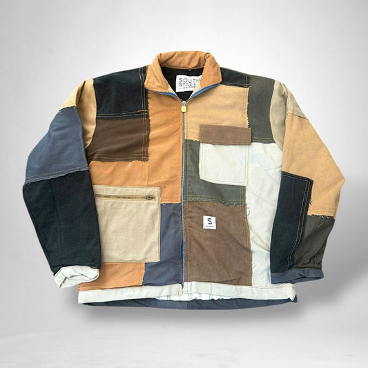 Statement patchwork jacket reworked from South Street Retro with vintage 90s upcycled streetwear design