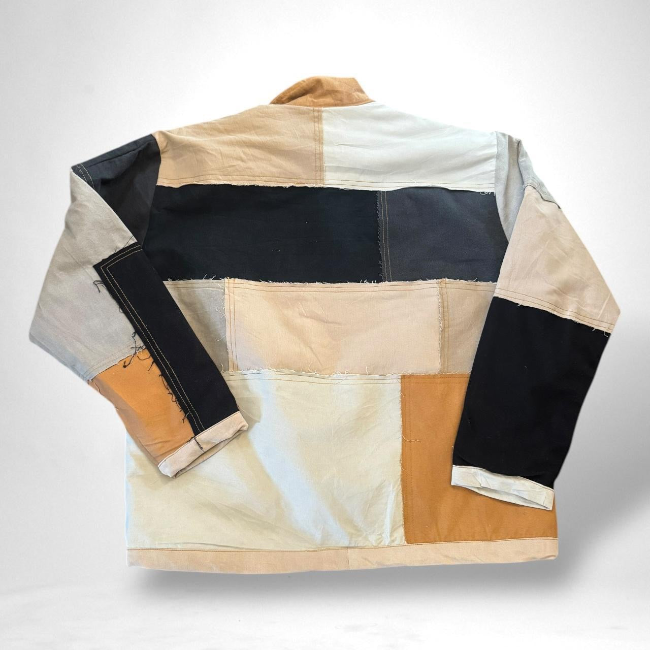 Reworked Patchwork South Street Retro Jacket – Upcycled Vintage 90s Streetwear