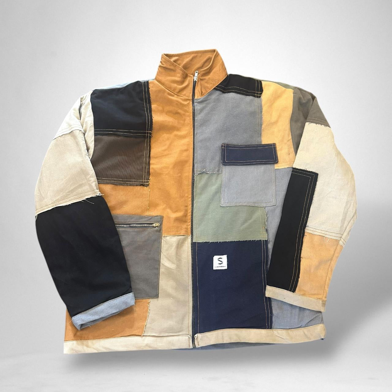 Vintage Reworked Patchwork Jacket – South Street Retro Style | Upcycled 90s Streetwear Fashion