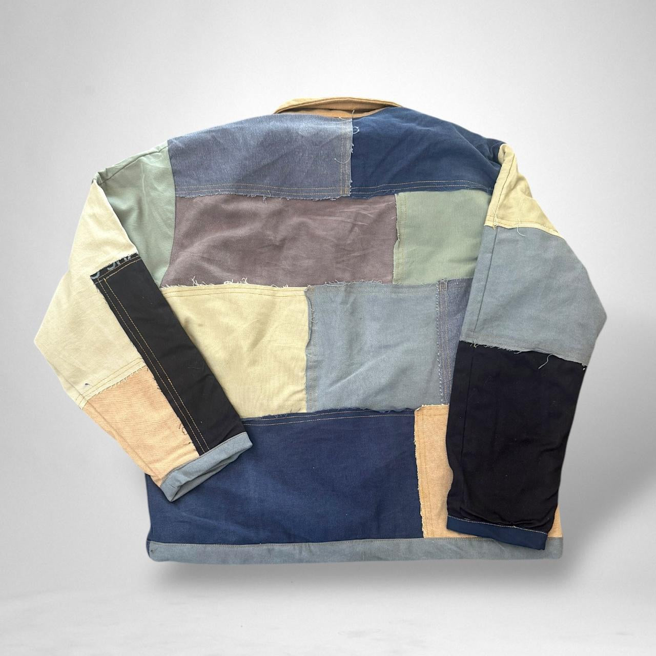 Reworked Patchwork Vintage Jacket – South Street Retro 90s Upcycled Streetwear Look