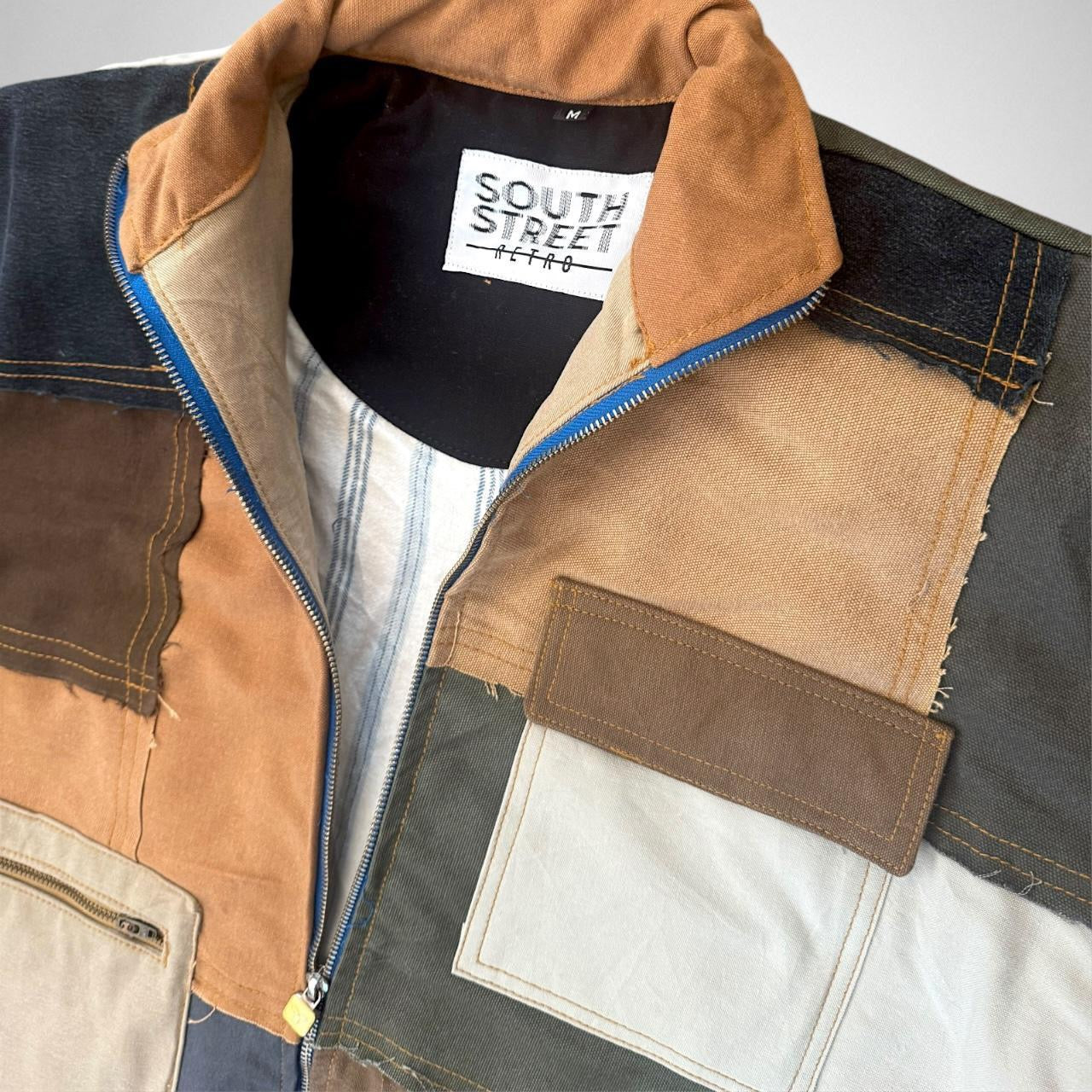 Reworked South Street Retro Patchwork Jacket — 90s Upcycled Streetwear