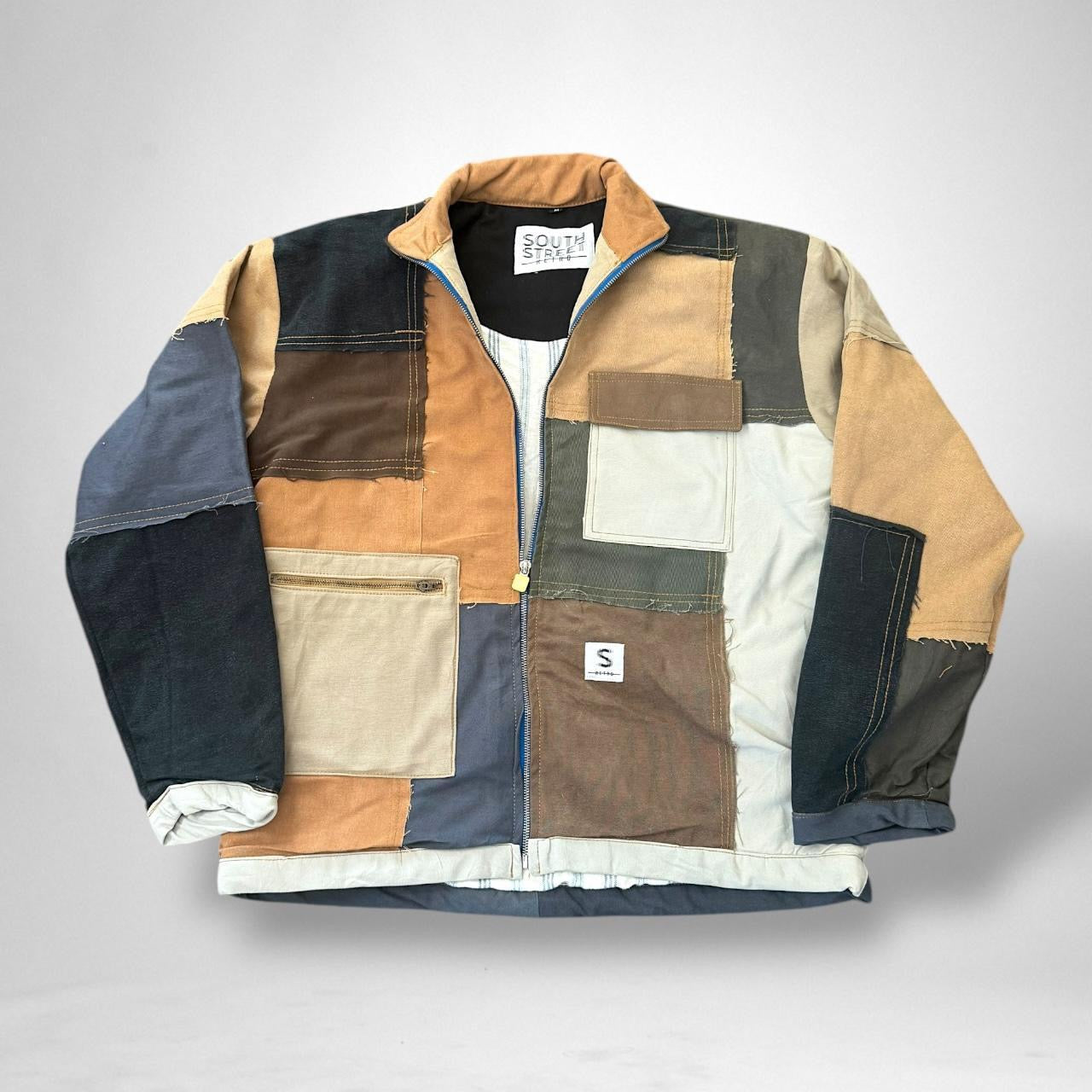 Reworked South Street Retro Patchwork Jacket — 90s Upcycled Streetwear