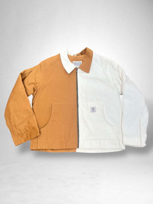South Street Retro Brown & White Colour Block Jacket