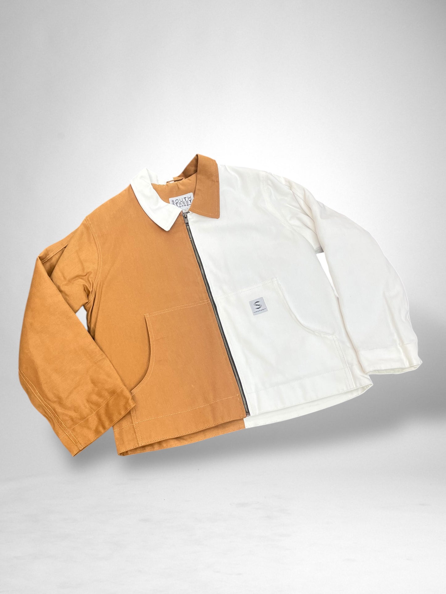 South Street Retro Brown & White Colour Block Jacket