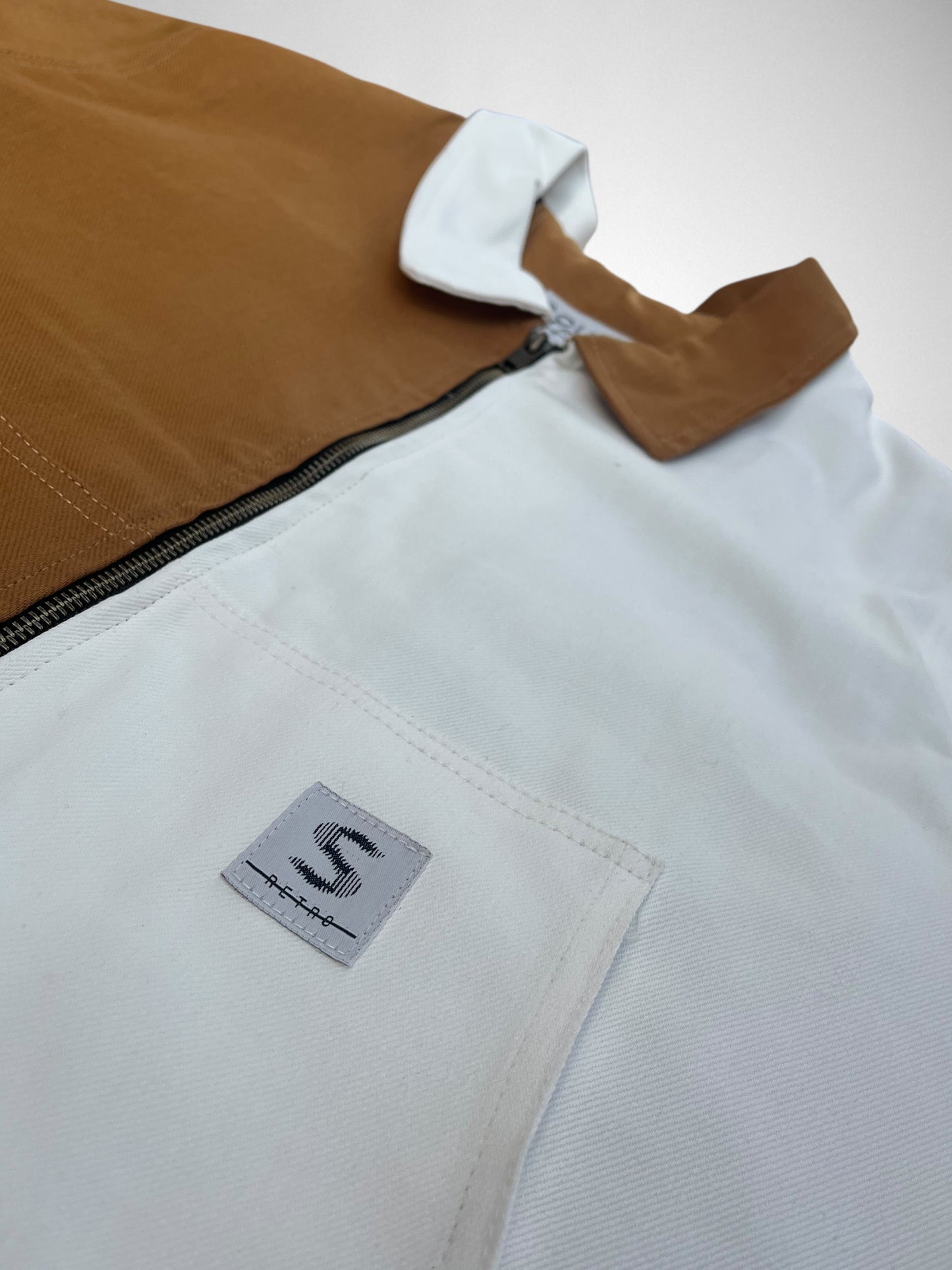 South Street Retro Brown & White Colour Block Jacket
