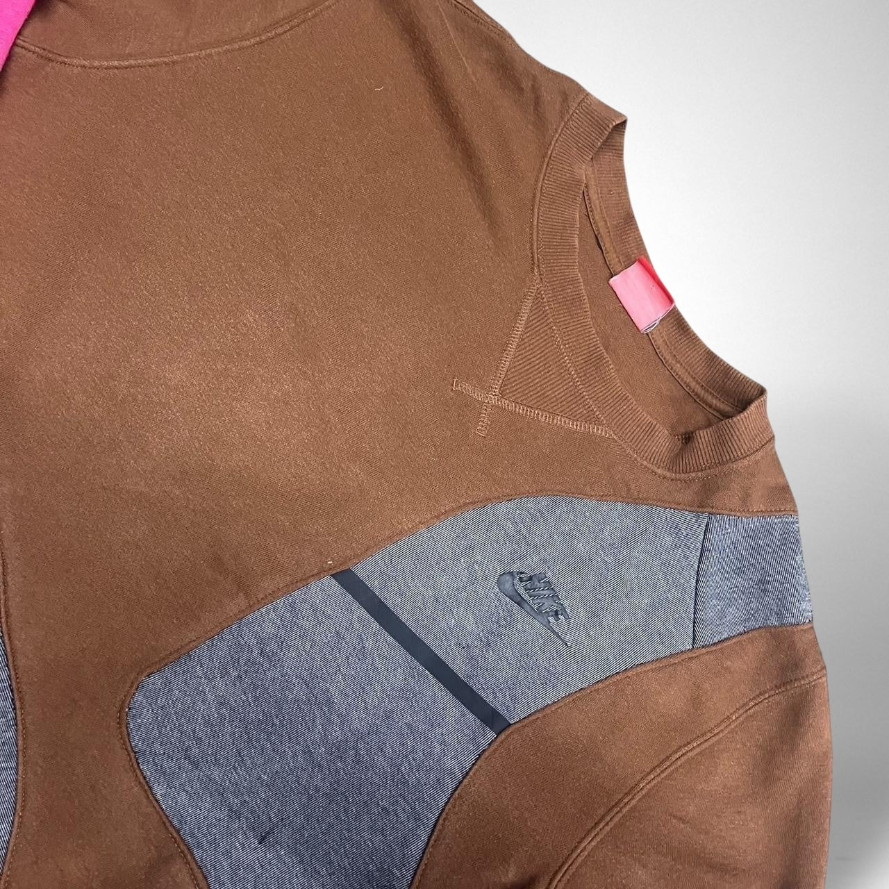 Reworked Nike Jumper in Brown and Grey - South Street Retro Ltd
