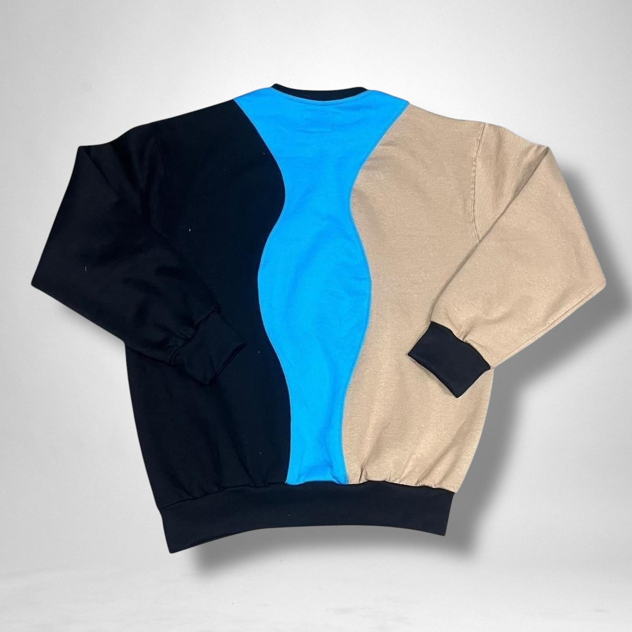 Reworked Nike Jumper in Cream, Blue & Black