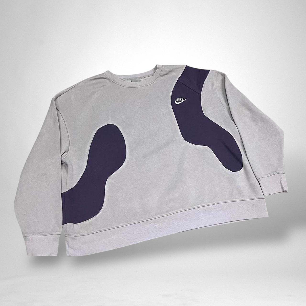 Reworked Nike Jumper – Grey & Navy - South Street Retro Ltd